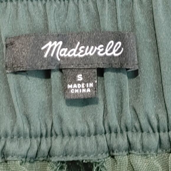 Madewell Velvet Huston Pull-On Wide Leg Crop Pants Elastic Waist Green Womens S - Picture 5 of 10